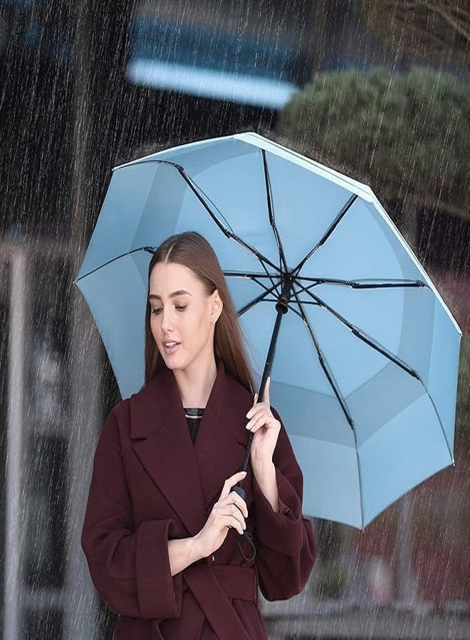 FIGMENT Windproof Travel Umbrella, Automatic Open Close, Big Size for Men, Women, Kids, UV Protection, Stylish Folding Umbrella, Compact 3 Fold Design, Rain and Sun Umbrella, Lightweight (Sky Blue) - Image 2